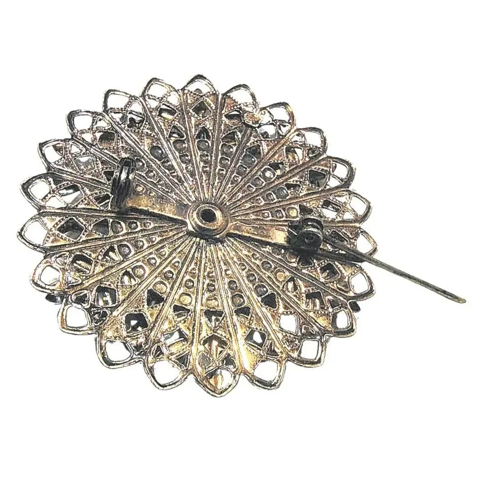 1950s Aurora Borealis Pink Opalescent Confetti Gold Tone MCM Vintage Brooch